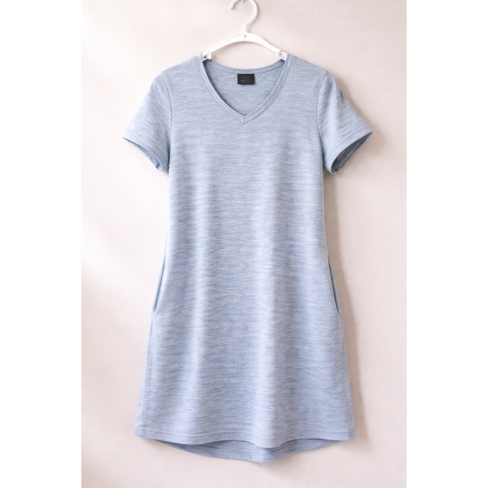 32 Degrees T-Shirt Dress Womens Large Blue Space Dye Athleisure